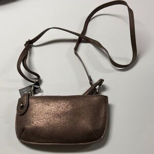 Joy Susan bronze metallic Crossbody Bag/ wristlet